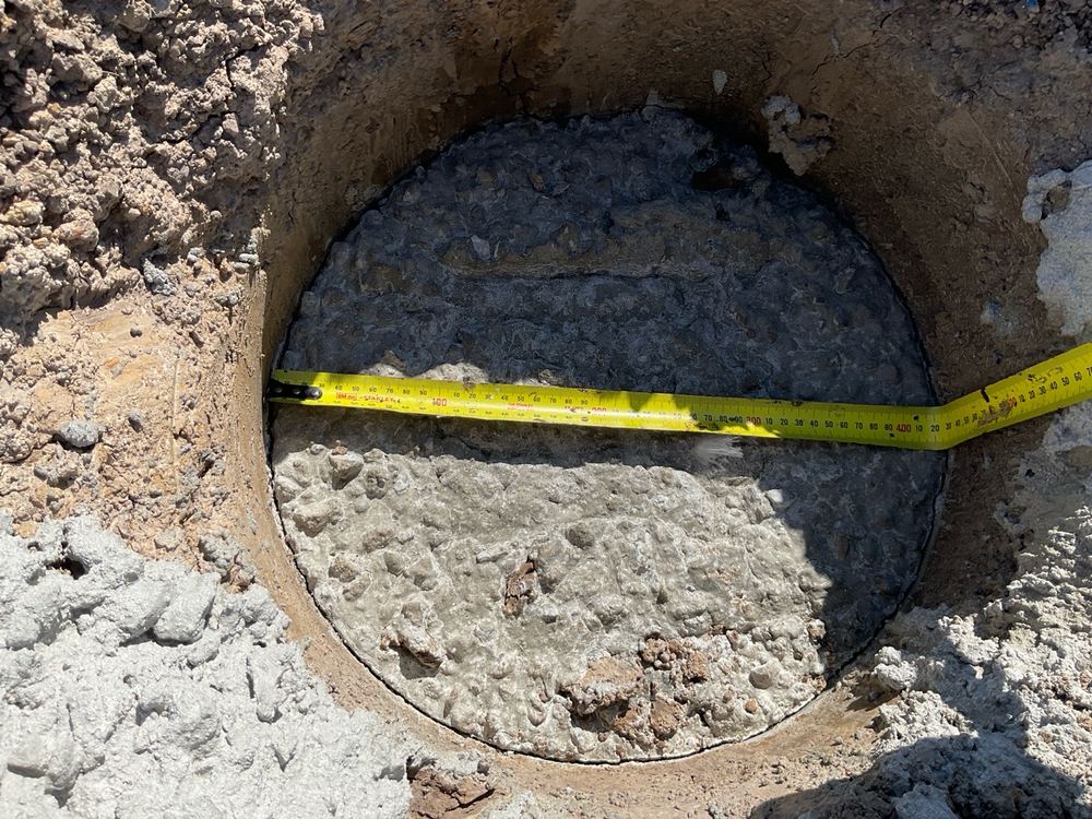 Pier diameter smaller than the size shown on the engineering drawings, found during a bored pier inspection in Officer